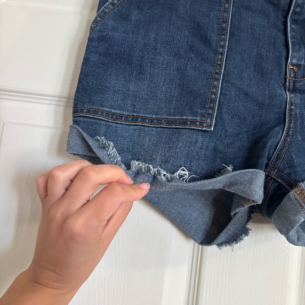 Free People Lily High Rise Cuffed Denim Jean Shorts - Picture 3 of 8